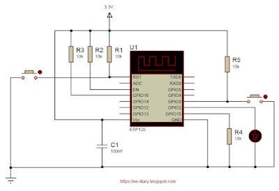circuit diagram LED ESP12E wifi module