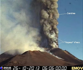 Panache de cendres du volcan Etna, 26 octobre 2013