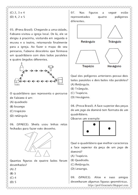 SIMULADO DE MATEMÁTICA – 4º E 5º ANO ALINHADO AO DESCRITOR 4