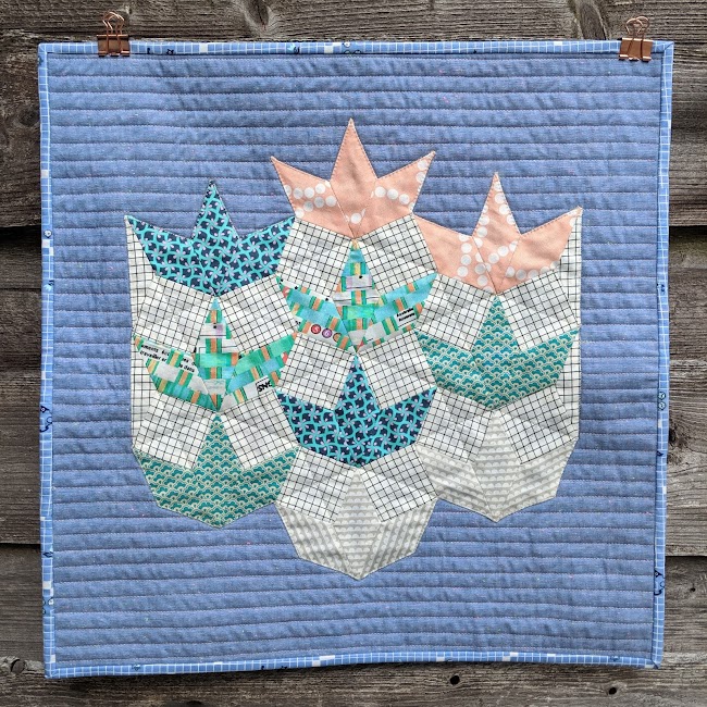 the seedlings modern epp applique quilt