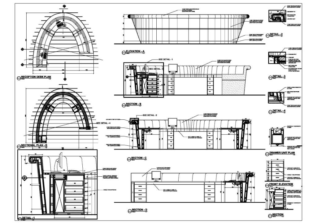 AutoCAD Reception Desk Detail