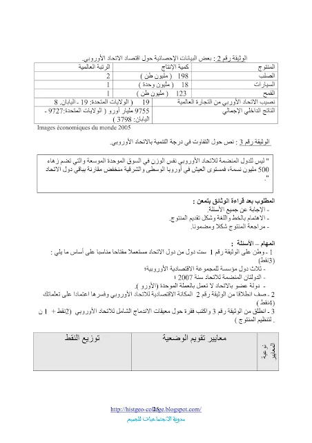 تخطيط وضعية تقويمية استنادا إلى المرجعية الديداكتيكية في الاجتماعيات