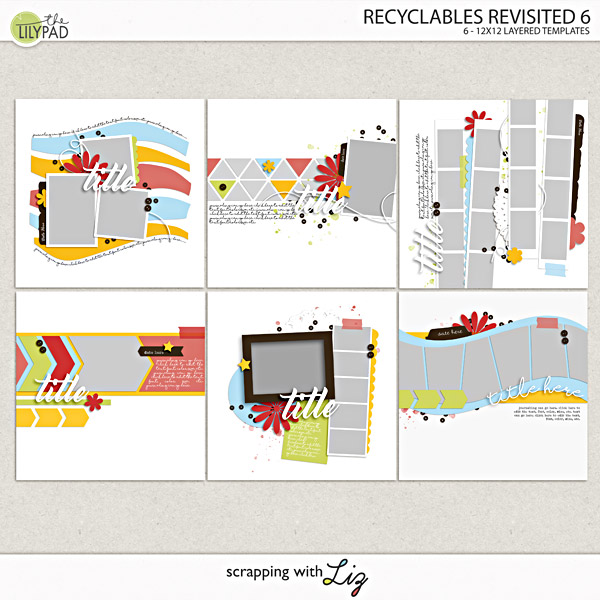 Recyclables Revisited Templates 6 by Scrapping with Liz