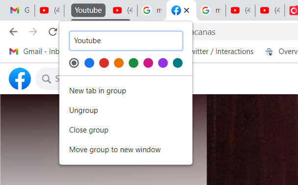 Google Chrome Group Tab