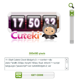 Cara Memasang Widget Jam Unik dan Lucu Cuteki di Blog