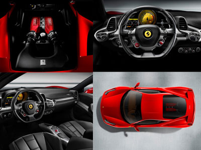 The 458 Italia is equipped with a racing manettino switch leading toward 