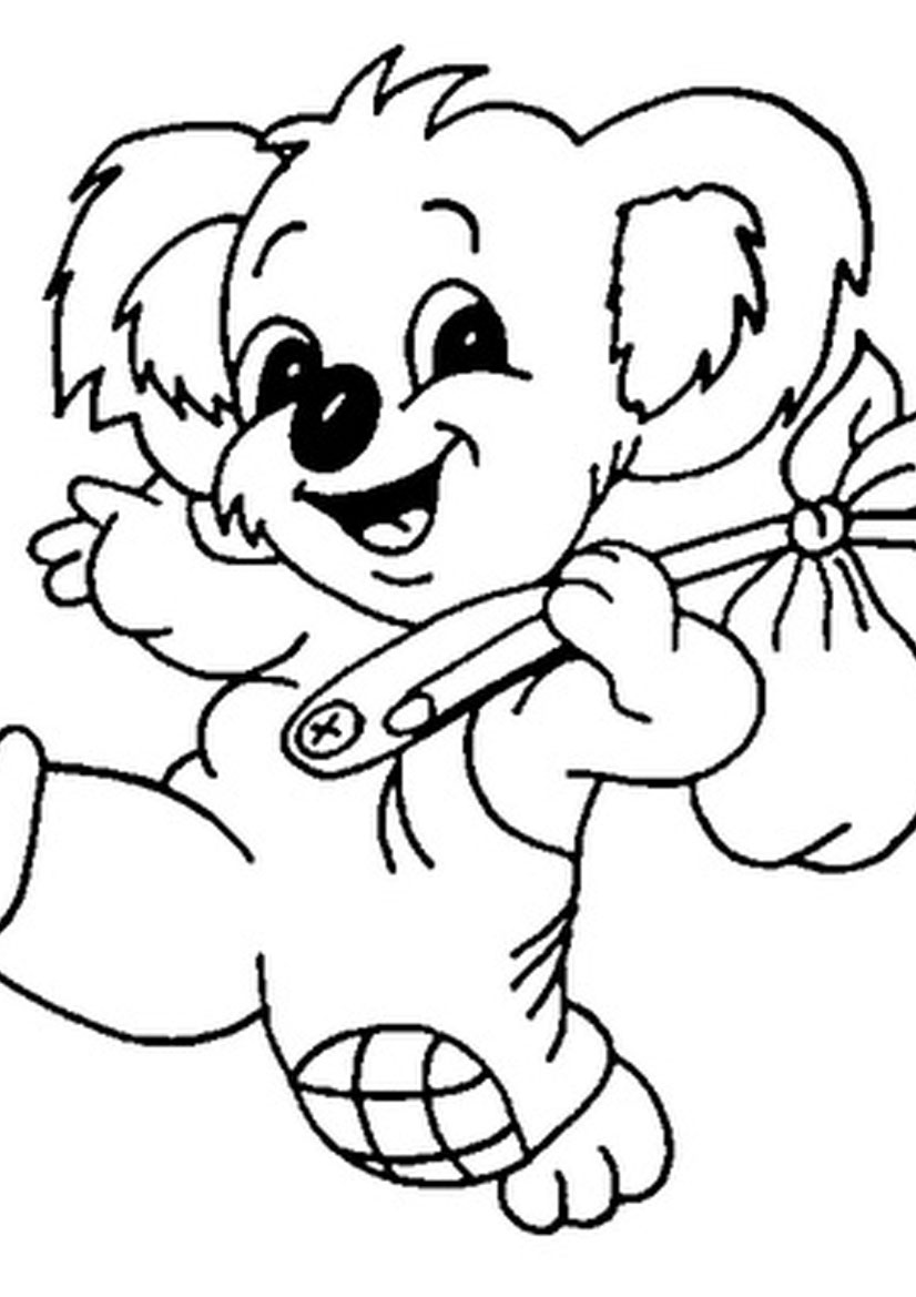 Download Cute Printable Animal " Koalas " Coloring Books for kids