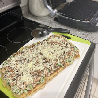PAMPERED CHEF SPINACH ARTICHOKE PIZZA ON THE DELUXE ELECTRIC GRILL & GRIDDLE