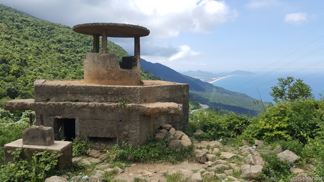 Old US built war bunkers at the top of Hai Van Pass.