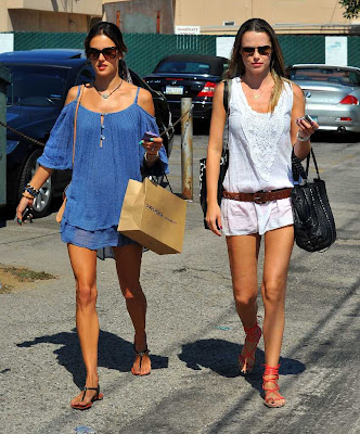 Victoria's Secret model Alessandra Ambrosio showed off her long legs in a