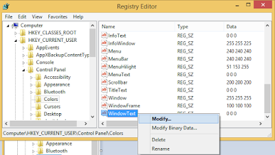 Font pada komputer merupakan berkas data elektronik yang berisi serangkaian ikon Cara Mengubah Warna Font Pada Windows 8.1