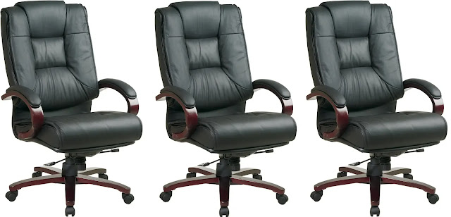 9. Office Star High Back Plush Leather Back