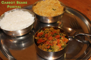 Carrot Beans poriyal | Carrot beans dry curry