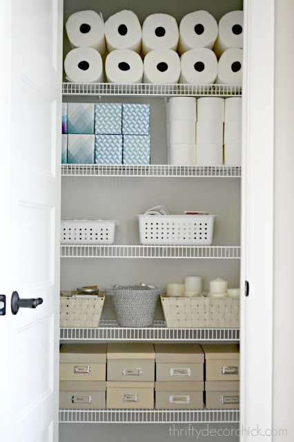 Organized storage closet