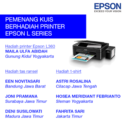 Pemenang Kuis Epsonia Januari 2016 Berhadiah Printer L360