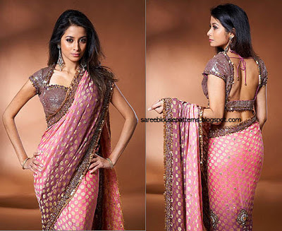 pink designer saree