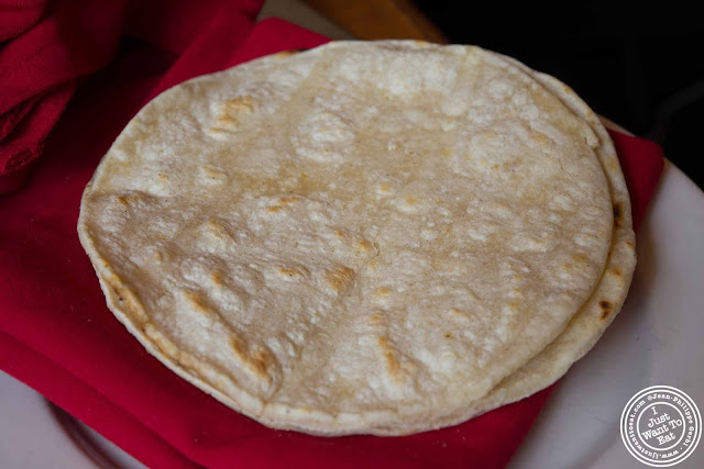 image of Soft tortilla at Papatzul Mexican restaurant in Soho, NYC, New York