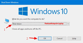 cara mematikan laptop windows 10