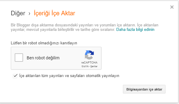 Blogger Blog Sitenizin İçeriğini İçe Aktar, Dışa Aktar ve Yedekle - Kurgu Gücü