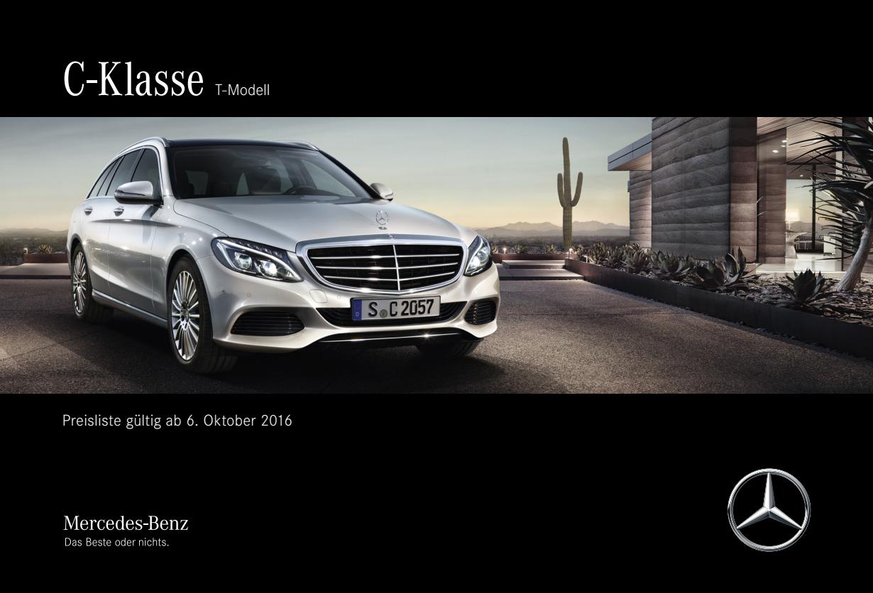 Mercedes-Benz S 205 C-Klasse T-Modell Preisliste 10/2016