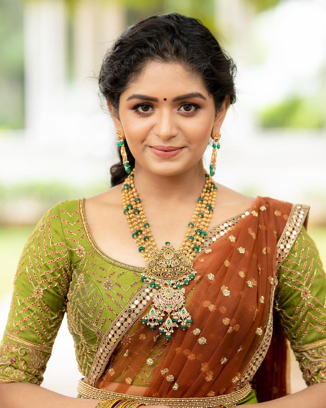 Actress Aditi Shankar new cute looks in half saree Photos