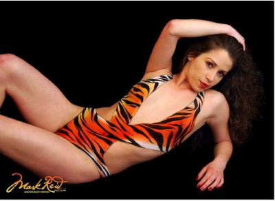 Bikini Tiger Body Painting