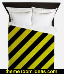 Hazard Tape  Duvet construction bedroom decor - construction bedroom - Construction theme bedroom