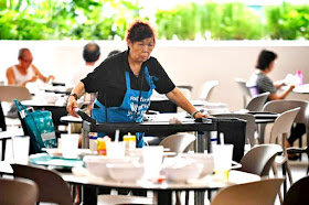 Despite patrons becoming more diligent about bussing their own tables, however, only 71.4 per cent of respondents were satisfied with the cleanliness of hawker centres.