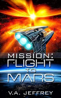 Flight to Mars, a science fiction story book promotion by V. A. Jeffrey