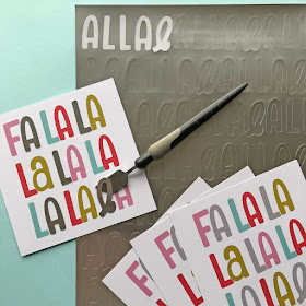 Fa La La - Tis the season - Mass producing cards with printable sticker foil - by Janet Packer https://craftingquine.blogspot.co.uk for Silhouette UK Graphtec GB