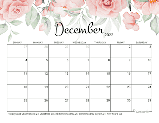 Free Printable Calendar December 2022