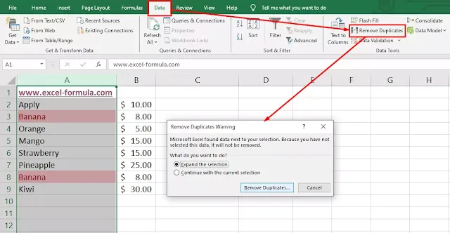 how to remove duplicate in excel