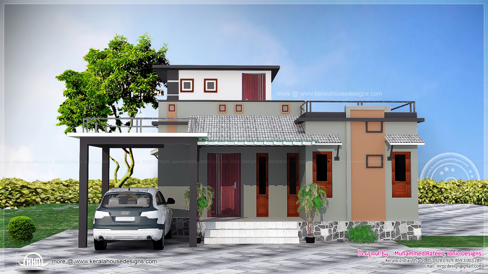 1016 sq feet small  budget  house  Kerala home  design and 