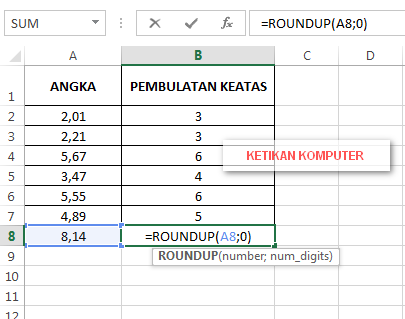 pembulatan angka keatas