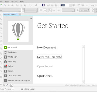 Tampilan welcome screen corel draw