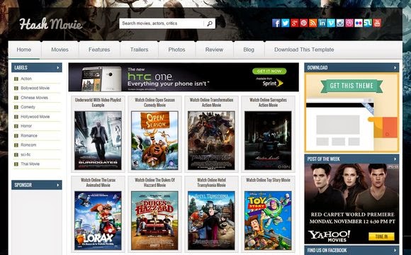 Hash Movie Blogger Template