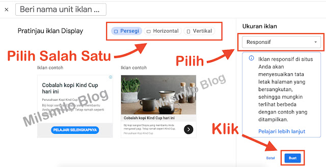 Cara memasang iklan display google adsense di blog blogger dan website, membuat unit iklana adsense untuk blog, membuat kode iklan adsense, memasang iklan adsense di sidebar, dan halaman diatas ditengah dibawah