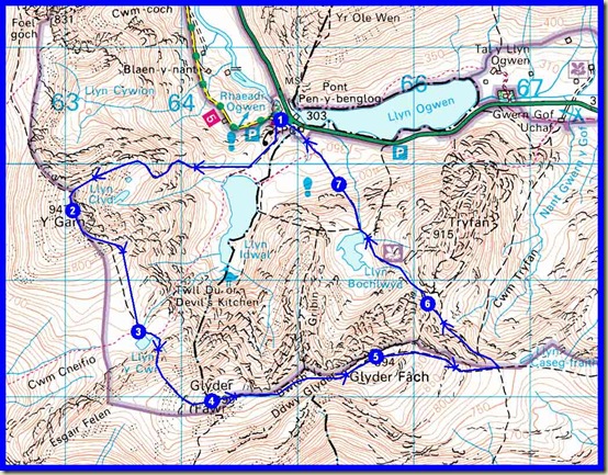 Y Garn and the Glyders - approx 12km, 1000 metres ascent, 5 hours