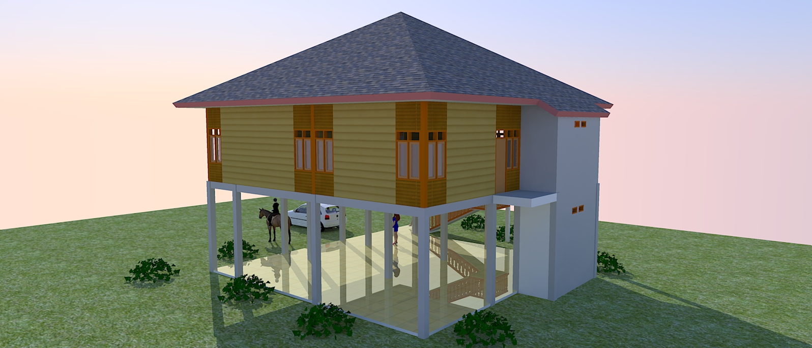 Rumah Kayu  Jasa Pembuatan Site Plan