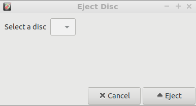 Brasero eject disk operation