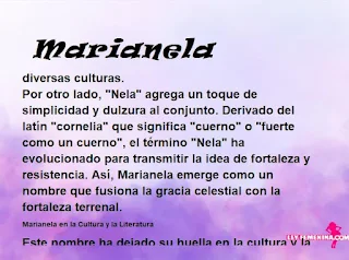 ▷ Significado del nombre Marianela