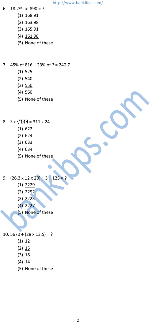 ibps clerk solved question paper