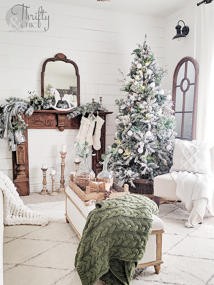 Vintage Inspired Cozy Cottage Style Christmas Home Tour - Shiplap
