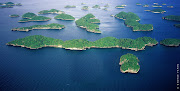 The Hundred Islands National Park is in the province of Pangasinan in . (hundred islands aerial)