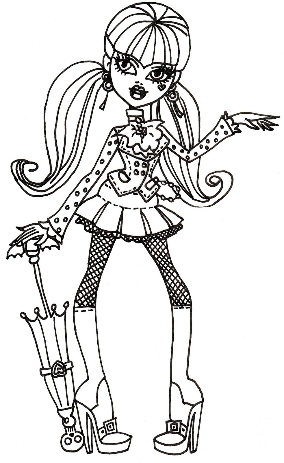 Download Free Printable Monster High Coloring Pages: Free Draculaura Coloring Sheet