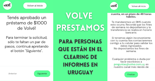 Volve Prestamos Para Personas Que Están En El Clearing de Informes en Uruguay