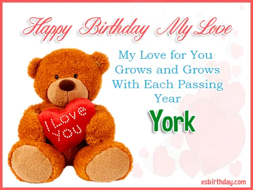 York Happy Birthday My Love