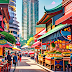 Malaysia's food street with a warm Design