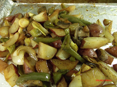 roasted potatoes,onions,bell peppers, mushrooms