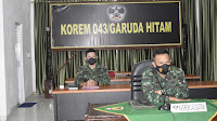 Kasrem 043/Gatam Ikuti Entry Meeting Pengawasan Realisasi Anggaran Penanganan Covid 19